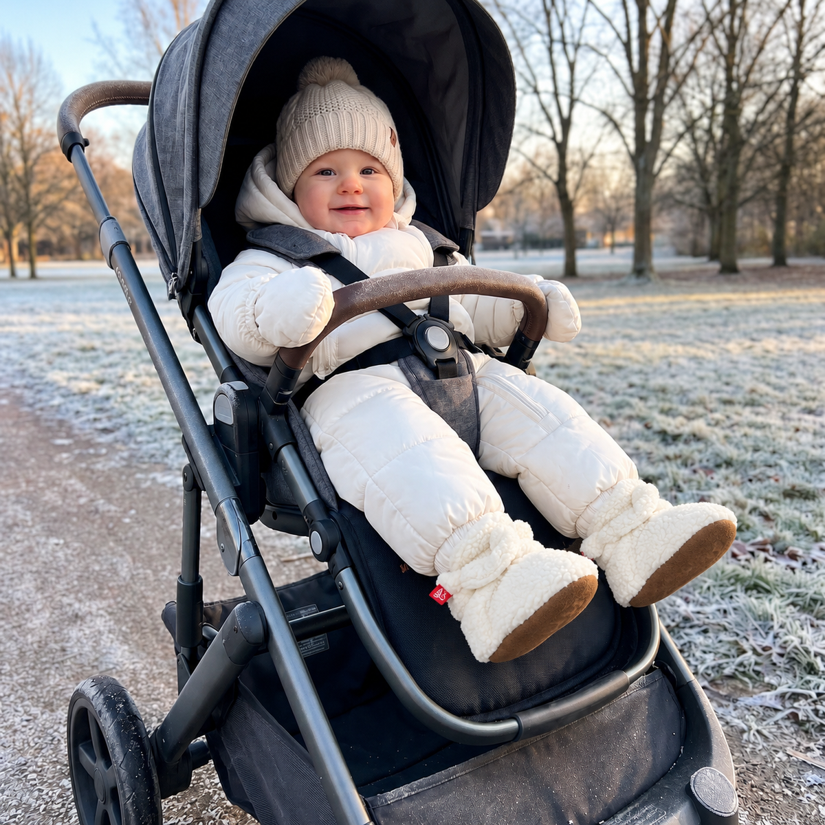 Warme & gemütliche Sherpa-Baby-Booties für den Winter