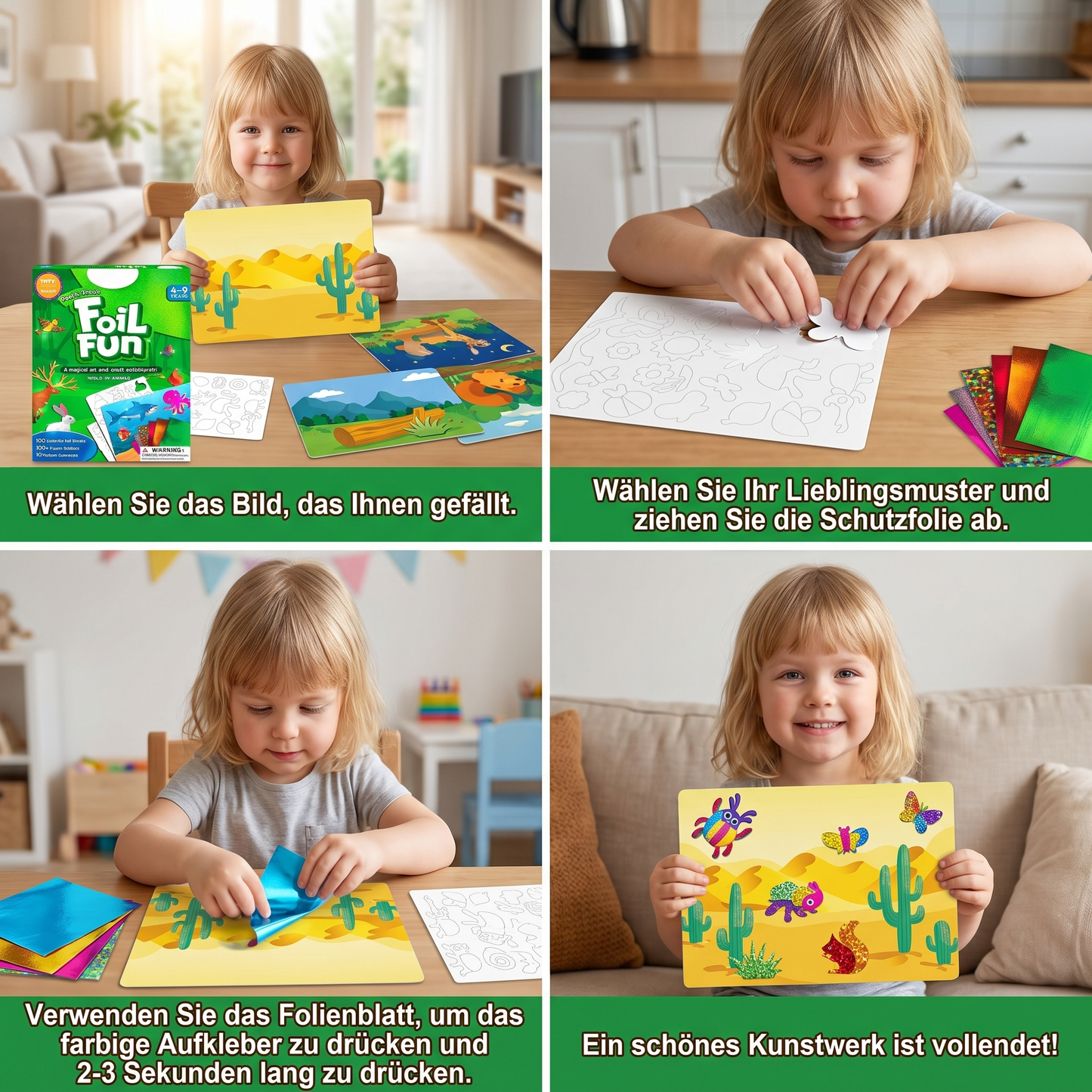 DIY-Folienkunst-Bastelset – Sauberes Tierbasteln für Kinder