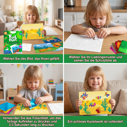 DIY-Folienkunst-Bastelset – Sauberes Tierbasteln für Kinder