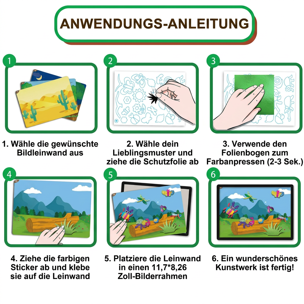 DIY-Folienkunst-Bastelset – Sauberes Tierbasteln für Kinder
