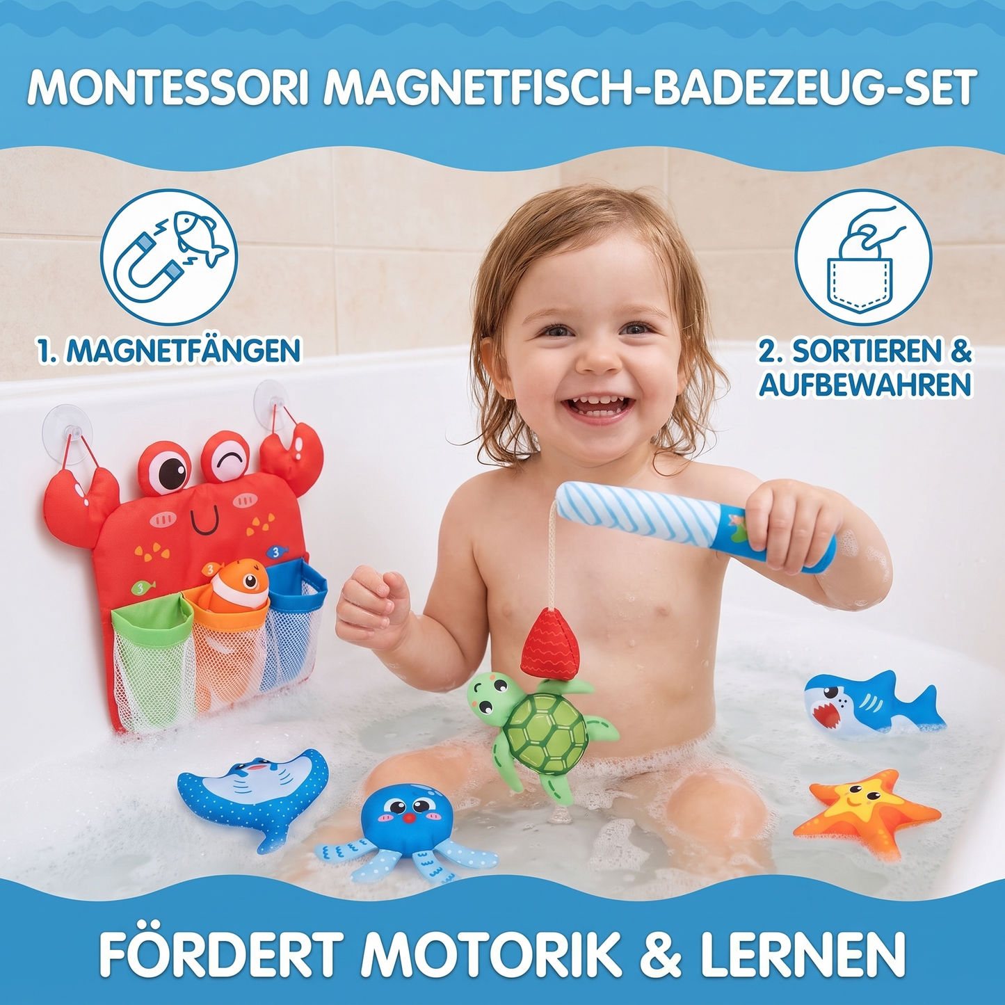 Montessori Magnetisches Angelspiel-Badespielzeug-Set
