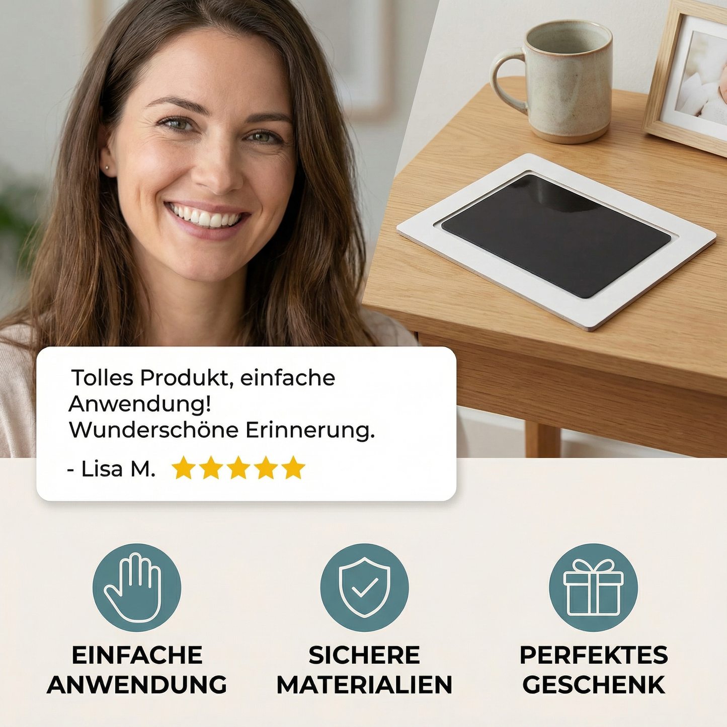 Baby Hand- & Fußabdruck Set  – DIY Erinnerungsset für Kleinkinder
