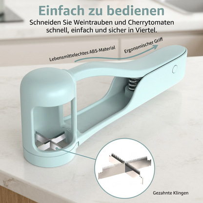 Edelstahl-Trauben- & Cherrytomaten-Schneider – Sicherer Einhand-Viertelschneider für Kleinkinder & Kinder