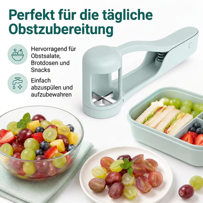 Edelstahl-Trauben- & Cherrytomaten-Schneider – Sicherer Einhand-Viertelschneider für Kleinkinder & Kinder