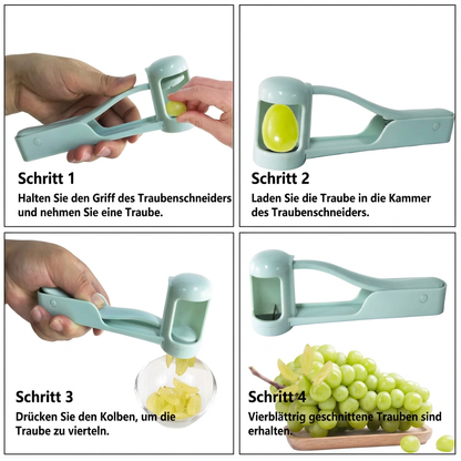 Edelstahl-Trauben- & Cherrytomaten-Schneider – Sicherer Einhand-Viertelschneider für Kleinkinder & Kinder