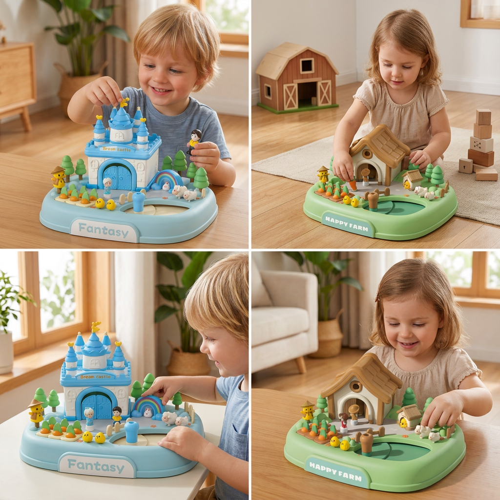 Magnetisches Traum-Schloss- & Garten-Spielset für Kinder