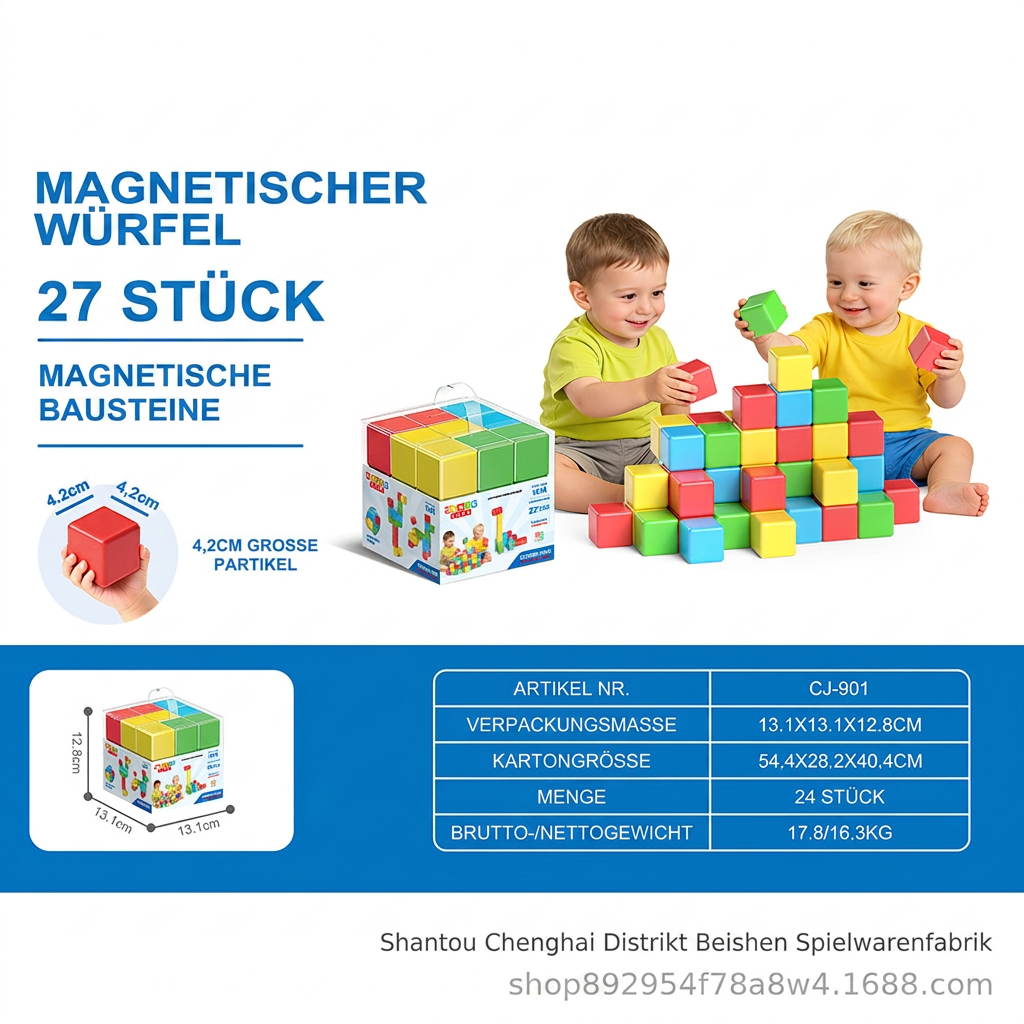 Kleinkindsichere 4,2-cm-Magnetbausteine – STEM-Lernwürfel
