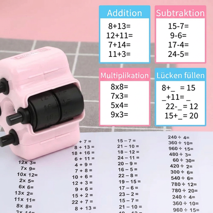 4-in-1 Mathe-Rollenstempel – Üben von Addition, Subtraktion, Multiplikation & Division