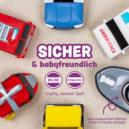 6er-Pack farbwechselnde Einsatzfahrzeug-Badespielzeuge für Babys & Kleinkinder