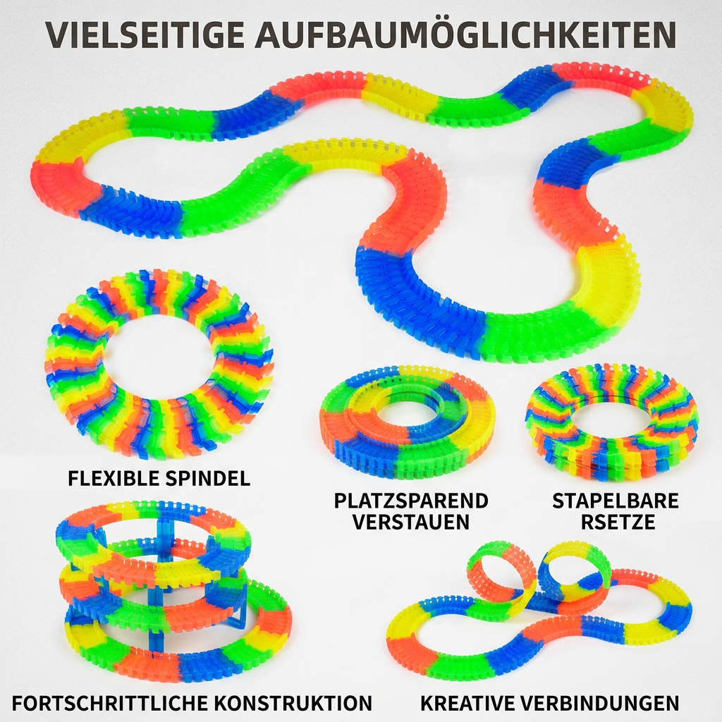 Leuchtender flexibler Sand-Rennstrecken-Bausatz für Kinder