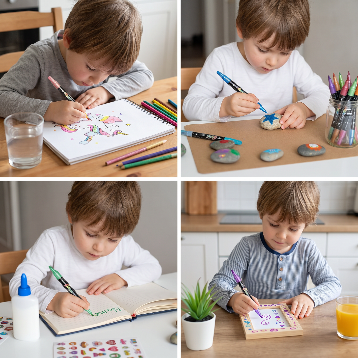 Glitzer-Pinselmarker-Set – Glitzernde Kunstmarker mit zwei Spitzen