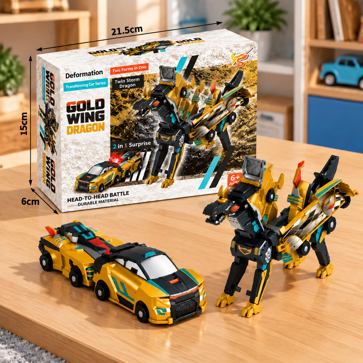 2-in-1 Magnetisches Verwandlungsauto & Dinosaurier-Spielzeug mit automatischer Kollisionsfunktion