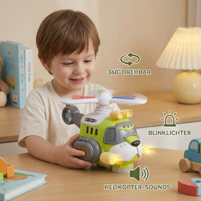 Lustiges Tiger-Flugzeug für Kinder – Spielzeug mit 360° Drehfunktion, Licht & Sound