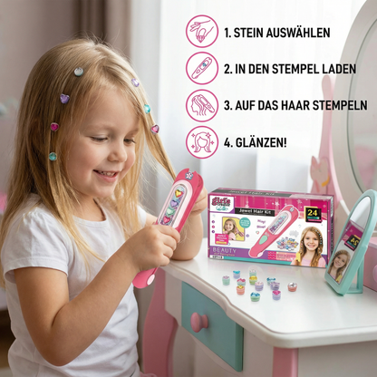 Haar-Glitzerstein Stempel Set für Kinder – Styling-Kit mit wiederverwendbaren Strasssteinen