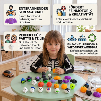 Waschbares & wiederverwendbares Halloween-Squishy-Spielzeugset für Partys & Trick-or-Treat