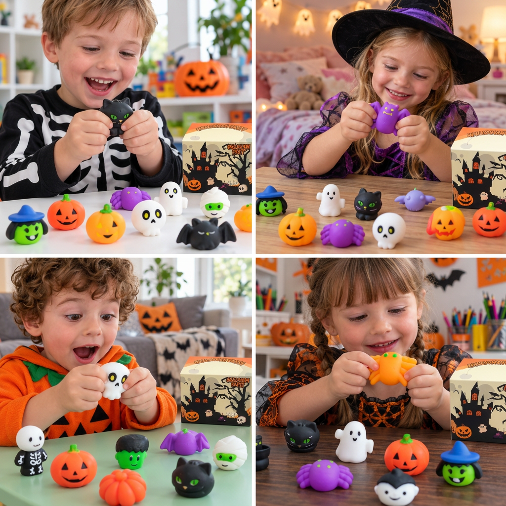 Waschbares & wiederverwendbares Halloween-Squishy-Spielzeugset für Partys & Trick-or-Treat