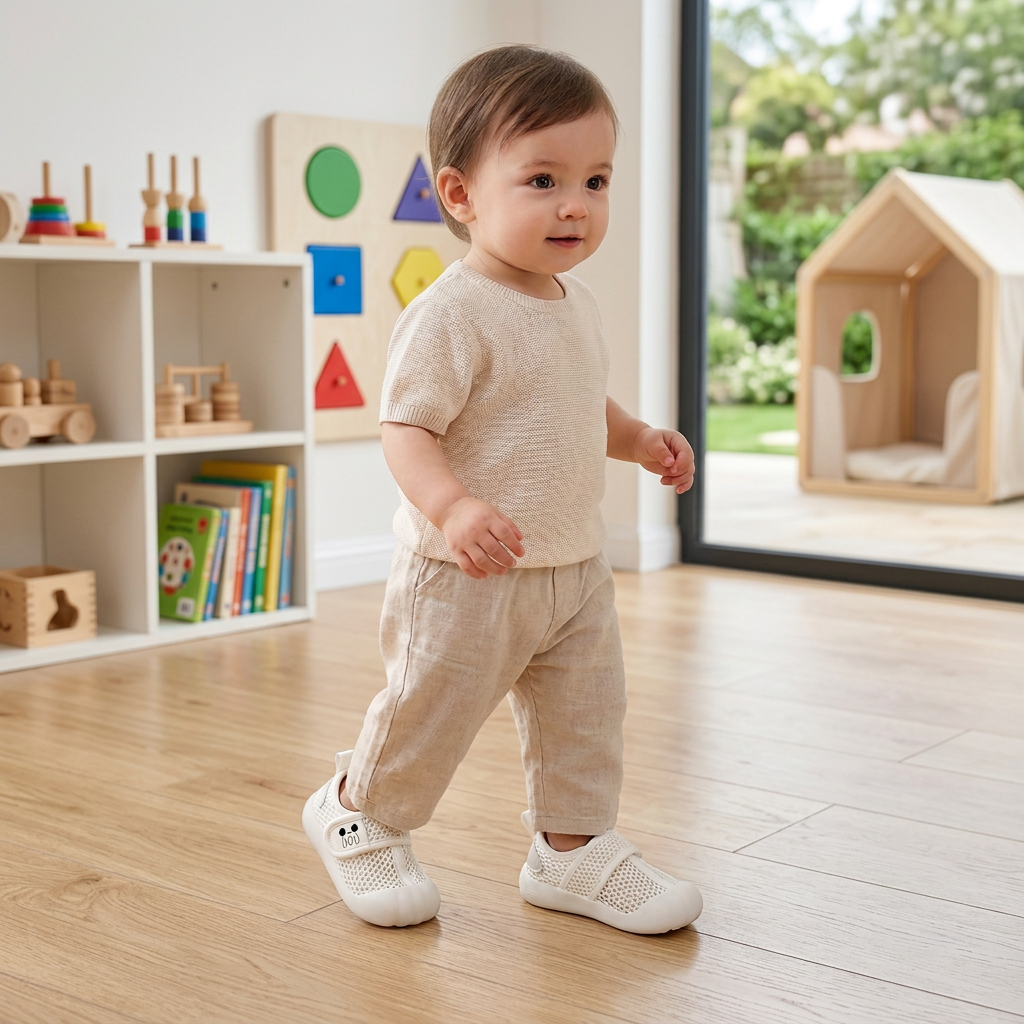 Bequeme Babyschuhe mit weichen, rutschfesten Sohlen