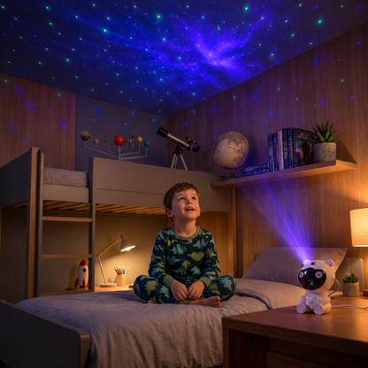Astronauten-Galaxie- & Sternenprojektor mit 8-farbiger Nebelprojektion & Fernbedienung
