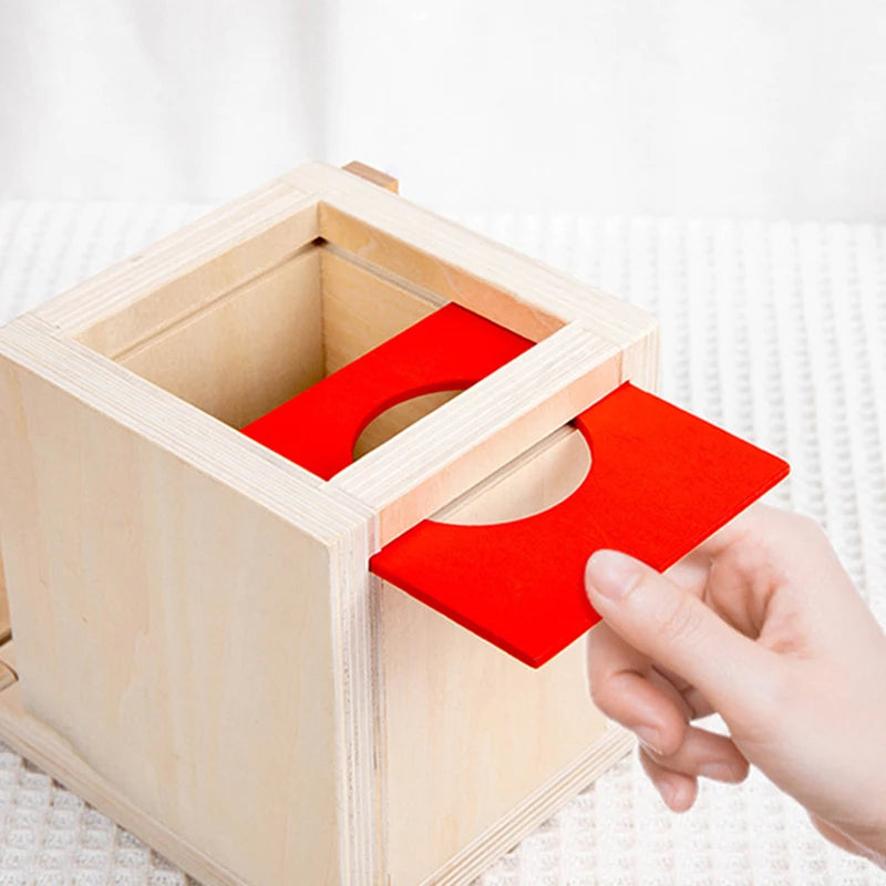 Montessori Holz Spielbox mit verschiedene Aufgaben und Lösungen
