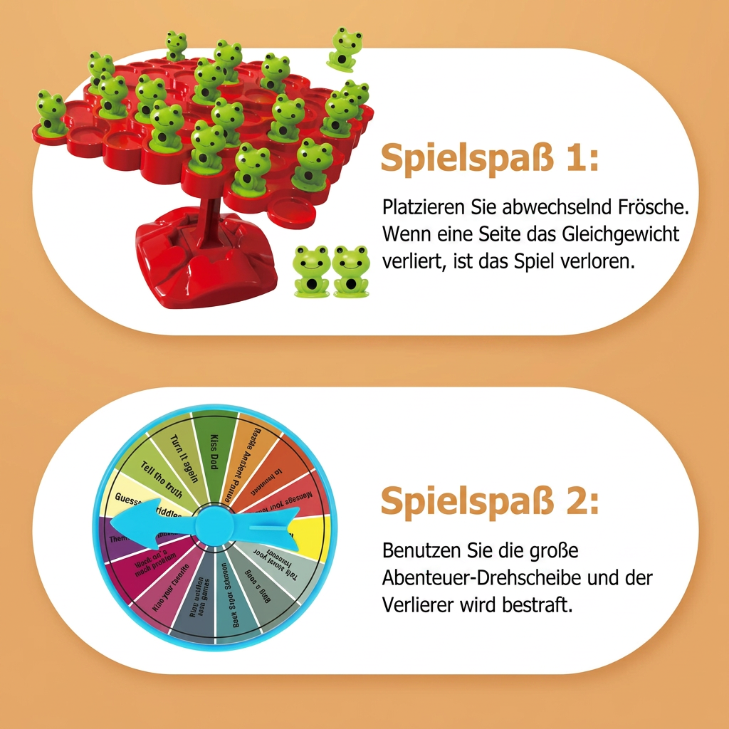 Frosch-Balancebrett – Geschicklichkeitsspiel für die ganze Familie