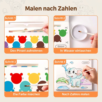 Aquarell-Malbuch mit Pinsel – Sauberer Malspaß nur mit Wasser