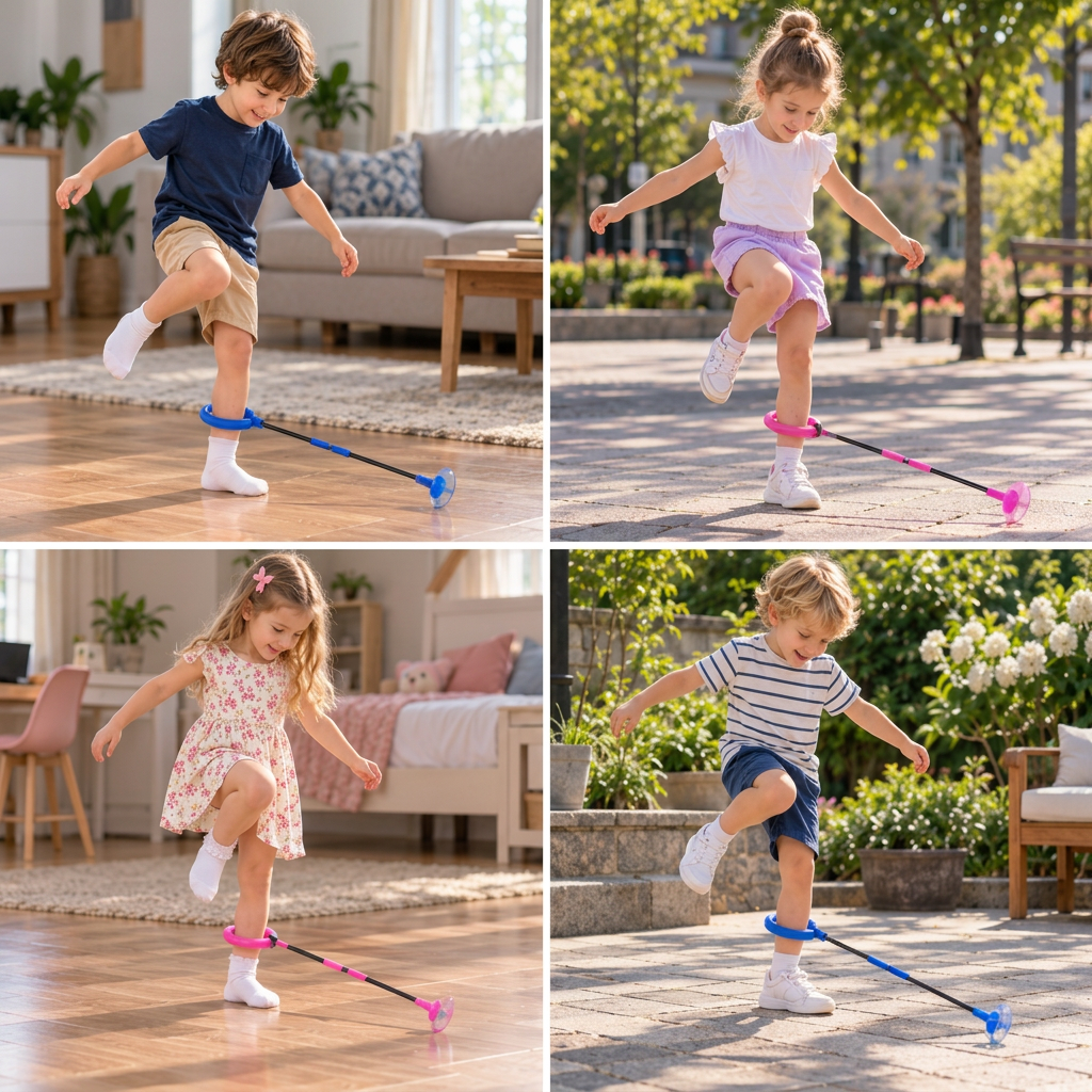 3-in-1 LED-Springball mit Sprungzähler & Timer für Kinder