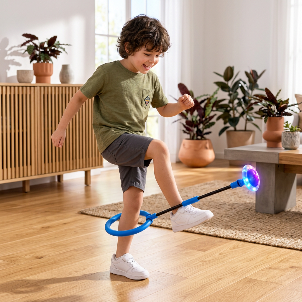 3-in-1 LED-Springball mit Sprungzähler & Timer für Kinder