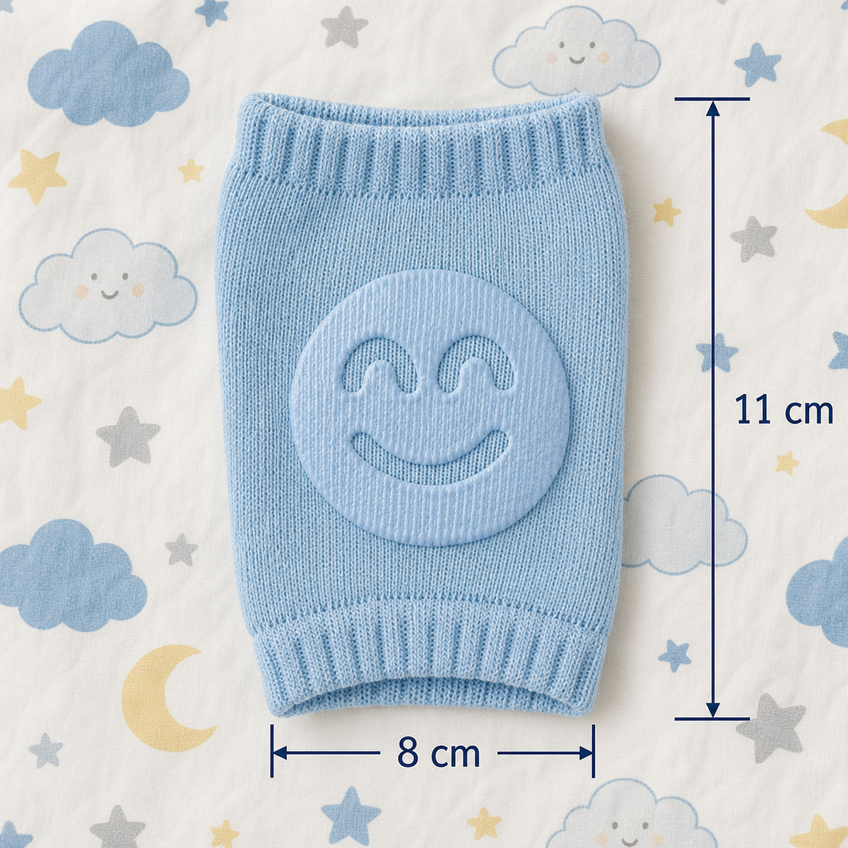 Baby-Krabbel-Knieschoner – Rutschfester Schutz mit Smiley-Design