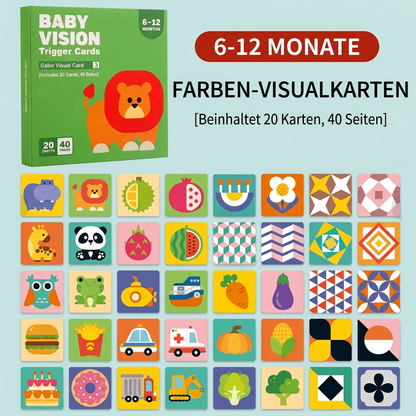 Montessori Lernkarten für Babys – Visuelle Stimulation, Farberkennung & Sortierset