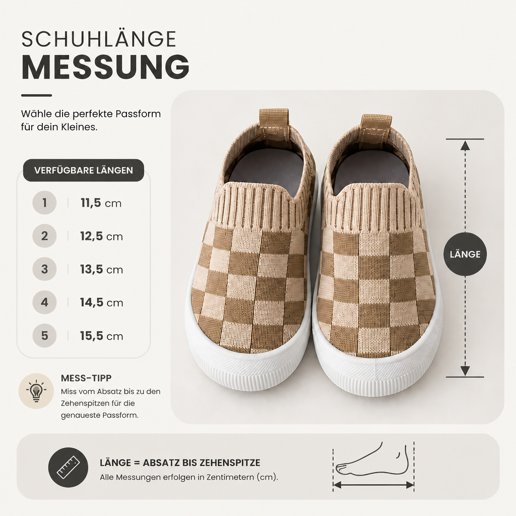 Leichte karierte Lauflernschuhe für Babys mit weichen rutschfesten Sohlen