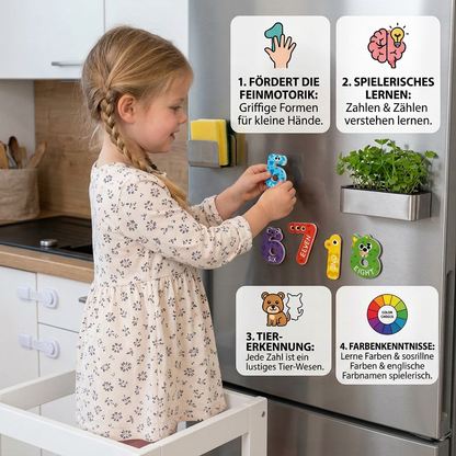 Tier-Alphabet- & Zahlen-Kühlschrankmagnete – Buchstabier- & Lernset für Kinder