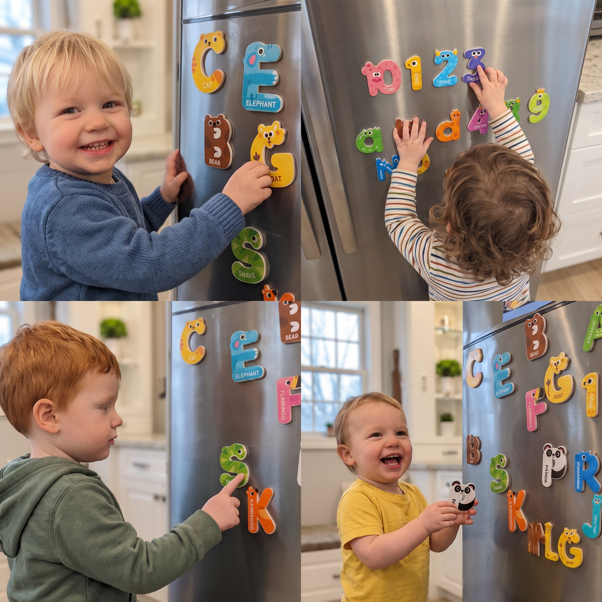 Tier-Alphabet- & Zahlen-Kühlschrankmagnete – Buchstabier- & Lernset für Kinder