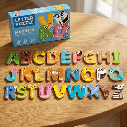 Tier-Alphabet- & Zahlen-Kühlschrankmagnete – Buchstabier- & Lernset für Kinder