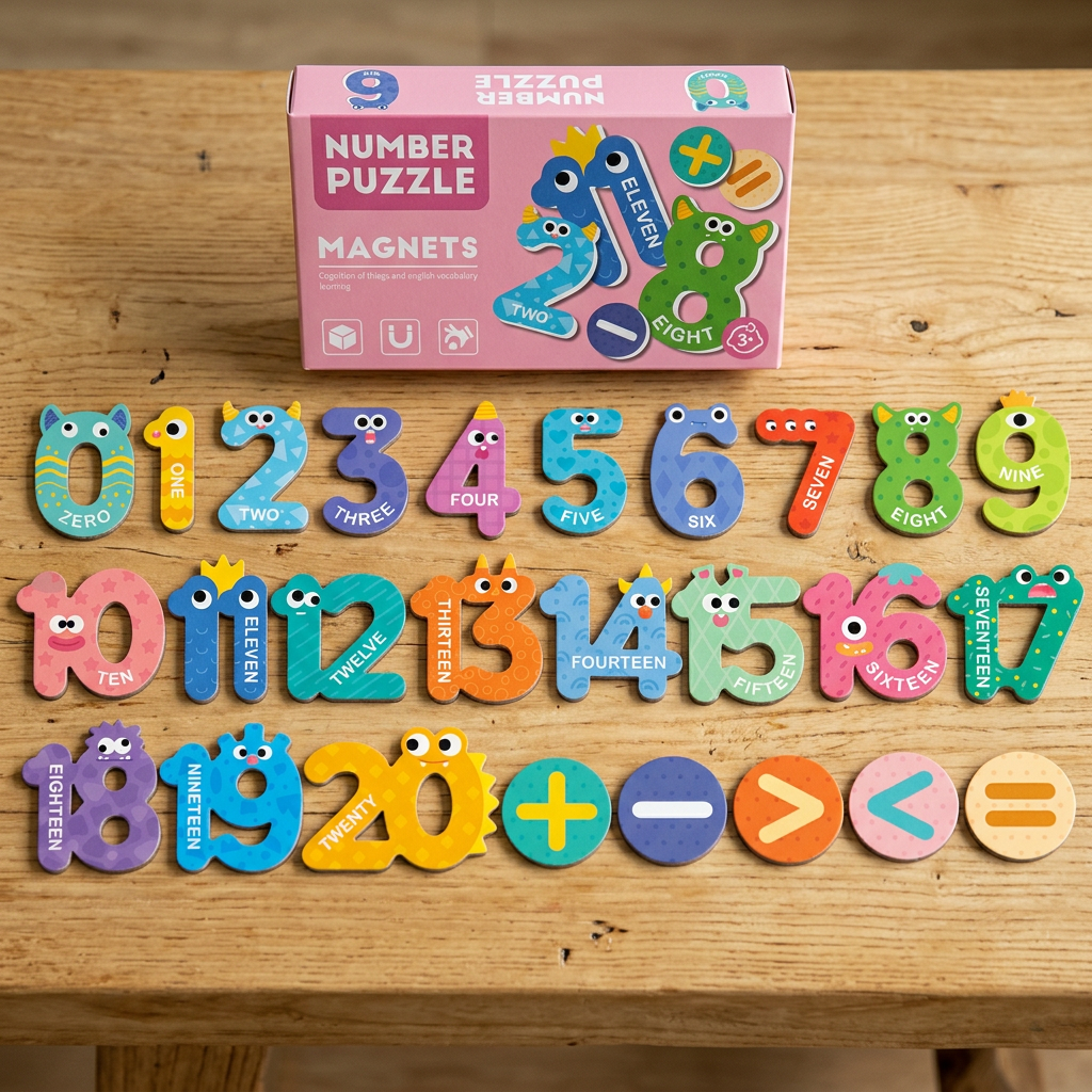 Tier-Alphabet- & Zahlen-Kühlschrankmagnete – Buchstabier- & Lernset für Kinder