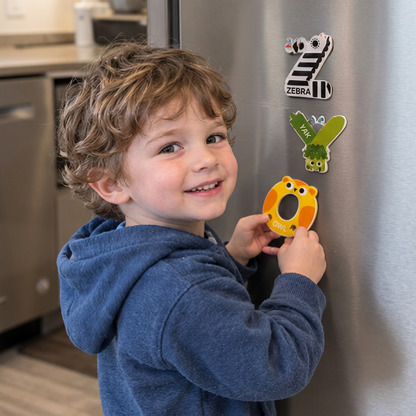 Tier-Alphabet- & Zahlen-Kühlschrankmagnete – Buchstabier- & Lernset für Kinder