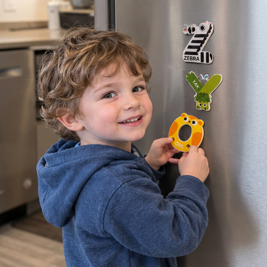 Tier-Alphabet- & Zahlen-Kühlschrankmagnete – Buchstabier- & Lernset für Kinder