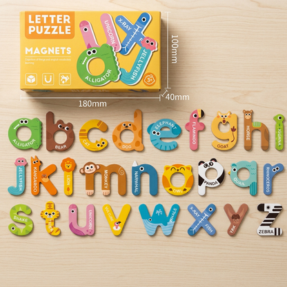 Tier-Alphabet- & Zahlen-Kühlschrankmagnete – Buchstabier- & Lernset für Kinder