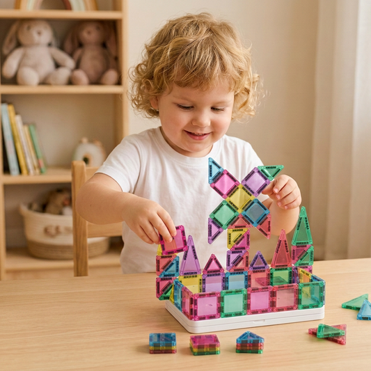 Kompakte Magnetplättchen – 40-teiliges Montessori-Reiseset