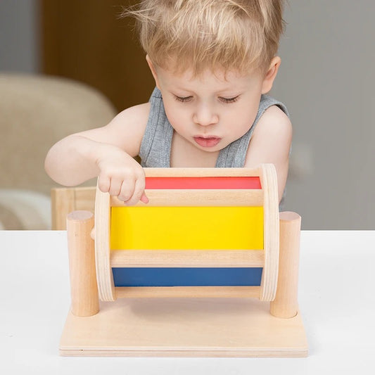 Montessori Drehende Holzbox für Kleinkinder