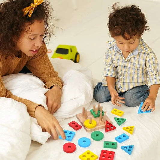Montessori Geometrische Holz Formen - Spiel Set