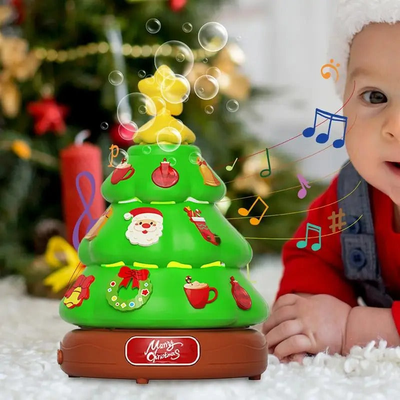 Musik Seifenblasen Weihnachtsbaum mit Sticker zum Dekorieren