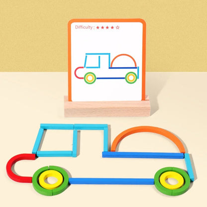 Pädagogisches Montessori Stöcke und Ringe Puzzle Bausteine