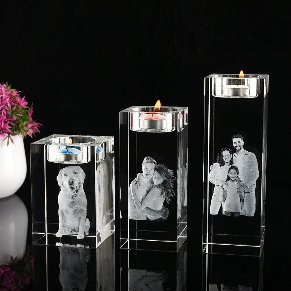 Personalisierbarer 3D-Foto Kerzenhalter - Individuelles Erinnerungsgeschenk