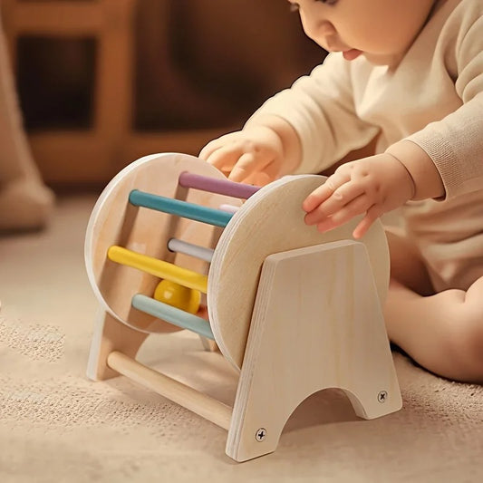 Montessori Holz Karusell mit Bällen für Kleinkinder