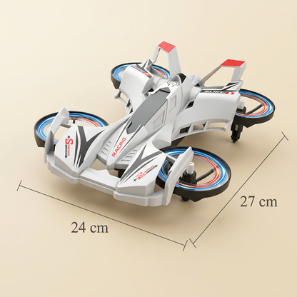 2-in-1 ferngesteuerte Flug-Drohne & Stunt-Rennwagen