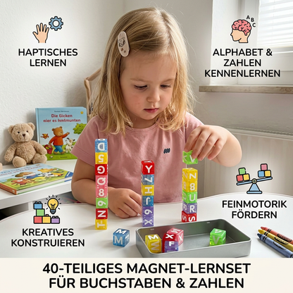 40-teiliges Lernset mit magnetischen Buchstaben & Zahlen – Montessori-MINT-Spielzeug für Kinder
