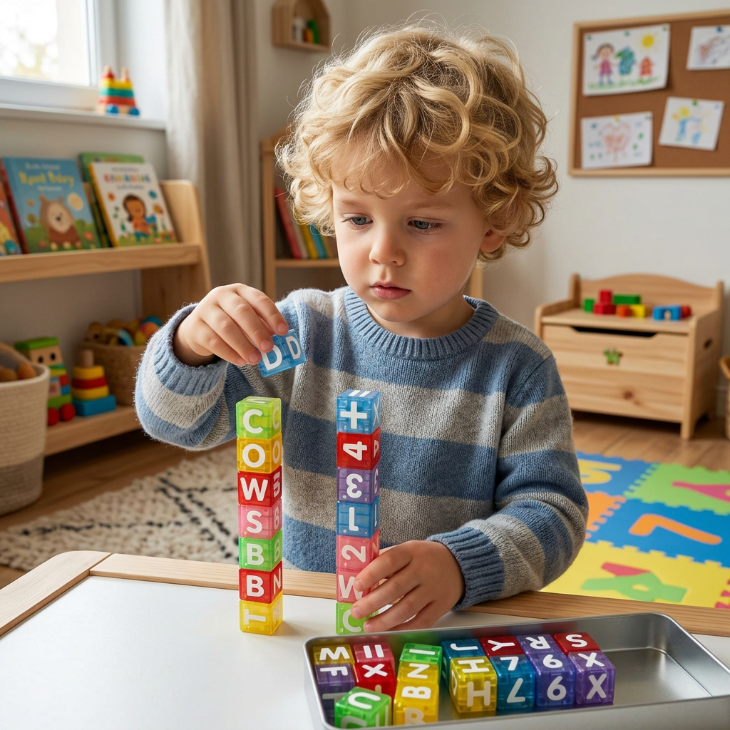 40-teiliges Lernset mit magnetischen Buchstaben & Zahlen – Montessori-MINT-Spielzeug für Kinder