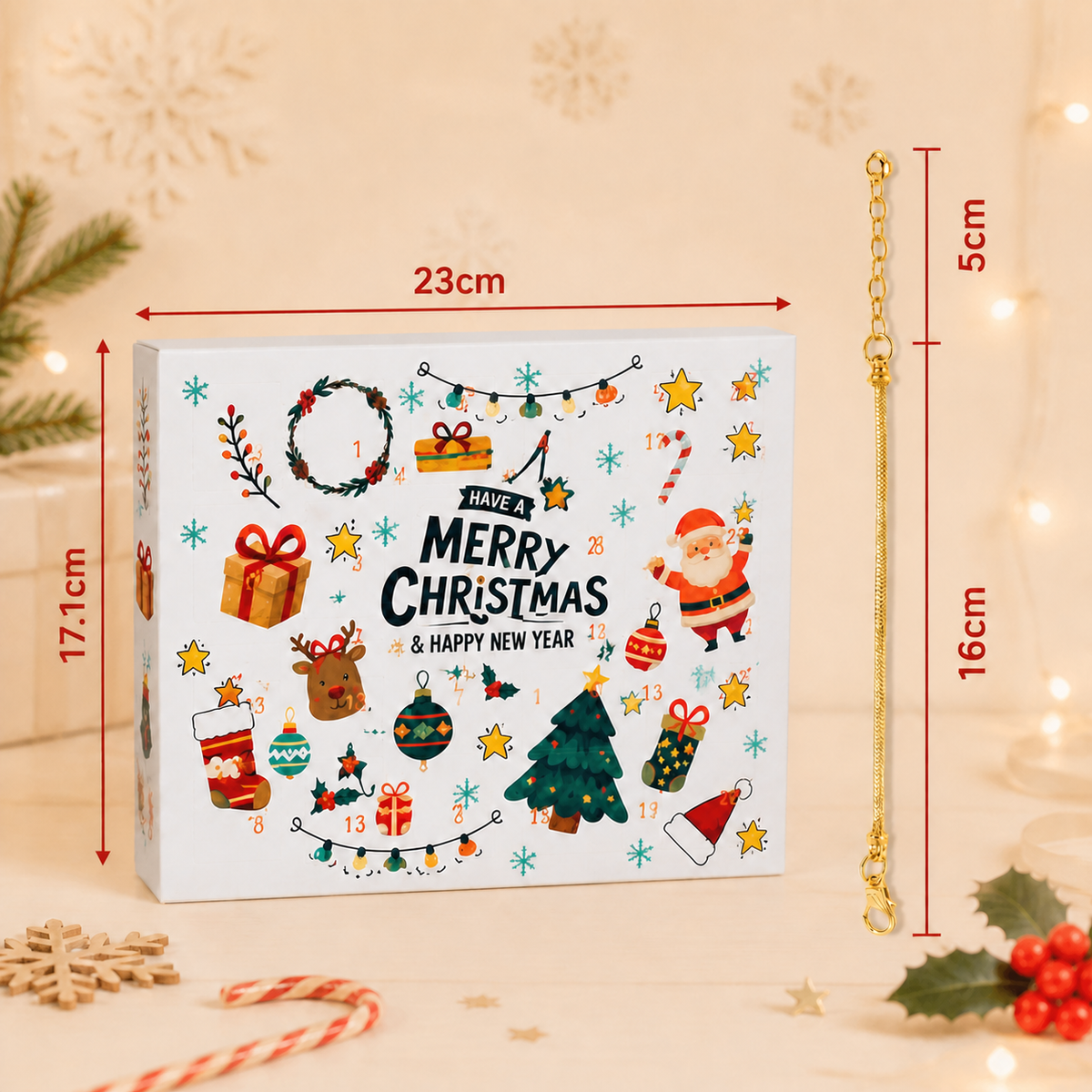 24-Tage-Weihnachtsarmband-Adventskalender – DIY-Schmuckset für Mädchen