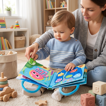 Montessori-Fühlbuch mit Meerestieren für spielerisches Lernen