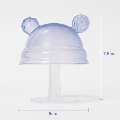 Baby-Beißring in Pilzform aus Silikon für kleine Hände